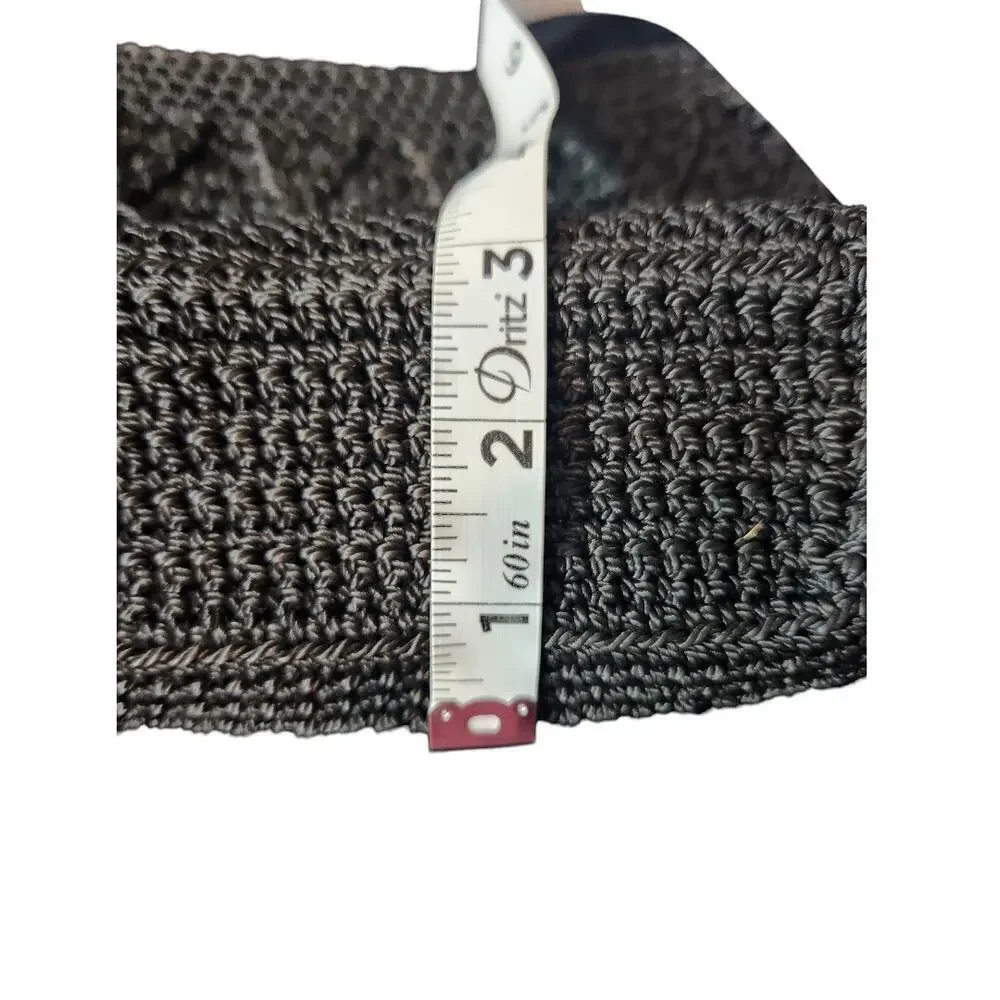 Chateau black crocheted crossbody purse bag